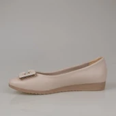 Trend Adımlar Krem Klasik Taş İşlemeli Kadın Babet thumbnail 2