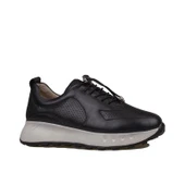 Trend Adımlar Siyah Kadın Hakiki Deri Lastikli Ortopedik Ayakkabı thumbnail 1