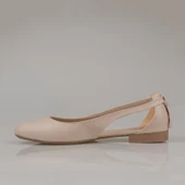 Trend Adımlar Krem Yandan Açık Arkadan Püsküllü Düz Kadın Babet thumbnail 3