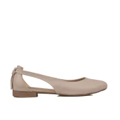 Trend Adımlar Krem Yandan Açık Arkadan Püsküllü Düz Kadın Babet thumbnail 2