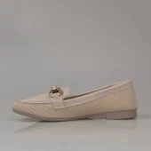 Trend Adımlar Krem Dokuma Hasır Kadın Babet thumbnail 3