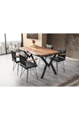 Agron Masa Ve Poyraz Sandalye Takımı, Siyah, 140x85 thumbnail 1