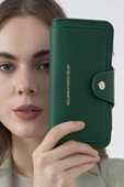 Benetton Yeşil Sofline Kadın Deri Geniş Cüzdan BNT 1443 - 2
