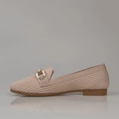 Trend Adımlar Krem Triko Kadın Şerit Çizgili Babet thumbnail 3