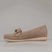 Trend Adımlar Krem Comfort Denim Kadın Düz Babet thumbnail 3