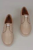 Trend Adımlar Krem Hakiki Deri Lastikli Kadın Comfort Ayakkabı - 4