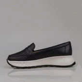Trend Adımlar Siyah Kadın Ortopedik Hakiki Deri Comfort Babet - 3
