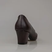 Trend Adımlar Kahverengi Kesik Burun Özel Üretim Kadın Klasik Ayakkabı thumbnail 5