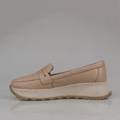Trend Adımlar Krem Kadın Ortopedik Hakiki Deri Comfort Babet - 3