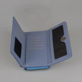 Levidor Mavi Kadın Monogram Lisans Baskılı Cüzdan thumbnail 3