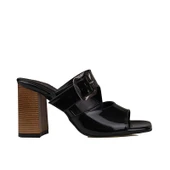 Trend Adımlar Siyah Rugan Kemerli Kadın Topuklu Terlik thumbnail 2