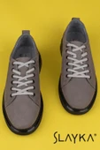 Slayka Gri Thore Erkek Hakiki Deri Bağcıklı Casual Ayakkabı thumbnail 4