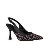 Trend Adımlar Siyah Kadın Keten Arkası Açık Kemerli Klasik Ayakkabı thumbnail 2