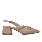 Trend Adımlar Krem Rugan Çift Toka Arkası Açık Kadın Klasik Ayakkabı thumbnail 2