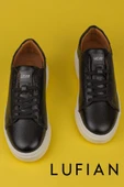 Lufian Siyah Tommy Erkek Deri Sneaker thumbnail 5