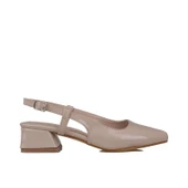 Trend Adımlar Krem Rugan Kadın Arkası Açık Klasik Ayakkabı thumbnail 1