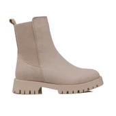 Trend Adımlar Krem Beaute Kadın Kalın Taban Chelsea Bot thumbnail 1