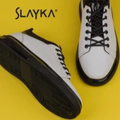 Slayka Beyaz Flex Hakiki Deri Erkek Casual Ayakkabı - 6