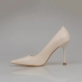 Trend Adımlar Krem Kadın Düz Deri Stiletto thumbnail 3