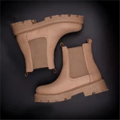 Trend Adımlar Sütlü Kahve Kalın Taban Kadın Chelsea Bot thumbnail 7