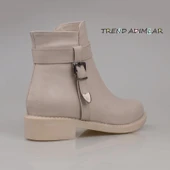 Trend Adımlar Krem Suni Deri Ferro Kadın Casual Bot thumbnail 4