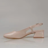 Trend Adımlar Krem Rugan Kadın Arkası Açık Klasik Ayakkabı thumbnail 3