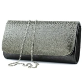 Erkan Saçmacı Antrasit Degrade Kristal Taşlı Zincir Askılı Manyetik Kapaklı Abiye El Çantası - 2