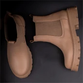 Trend Adımlar Sütlü Kahve Kalın Taban Kadın Chelsea Bot thumbnail 6