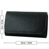 Erkan Saçmacı Siyah Kristal Taşlı Zincir Askılı Manyetik Kapaklı Abiye El Çantası - 5