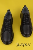Slayka Siyah Thore Erkek Hakiki Deri Bağcıklı Casual Ayakkabı thumbnail 4