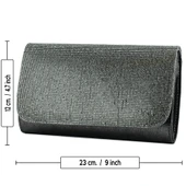 Erkan Saçmacı Antrasit Kristal Taşlı Zincir Askılı Manyetik Kapaklı Abiye El Çantası - 5