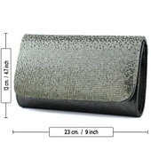 Erkan Saçmacı Antrasit Degrade Kristal Taşlı Zincir Askılı Manyetik Kapaklı Abiye El Çantası - 5