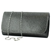 Erkan Saçmacı Antrasit Kristal Taşlı Zincir Askılı Manyetik Kapaklı Abiye El Çantası - 2