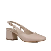 Trend Adımlar Krem Mat Topuklu Kadın Klasik Ayakkabı thumbnail 2