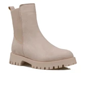 Trend Adımlar Krem Beaute Kadın Kalın Taban Chelsea Bot thumbnail 2