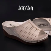 Trend Adımlar Krem Dolgu Topuk Delikli Kadın Terlik 04-024 - 4