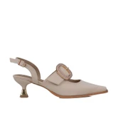 Trend Adımlar Krem Fındık Topuk Kadın Taş Tokalı Klasik Ayakkabı thumbnail 1