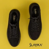 Slayka Siyah Flex Hakiki Nubuk Deri Erkek Casual Ayakkabı thumbnail 4