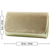 Erkan Saçmacı Dore Kristal Taşlı Zincir Askılı Manyetik Kapaklı Abiye El Çantası - 5