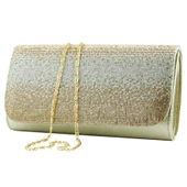 Erkan Saçmacı Dore Degrade Kristal Taşlı Zincir Askılı Manyetik Kapaklı Abiye El Çantası - 2