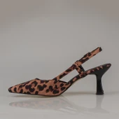 Trend Adımlar Taba Arkası Açık Leopar Desenli Kadın Klasik Ayakkabı thumbnail 3