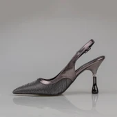 Trend Adımlar Platin Kadın Şeffaf Simli Klasik Topuklu Ayakkabı thumbnail 3