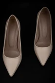Trend Adımlar Krem Kadın Düz Deri Stiletto thumbnail 5