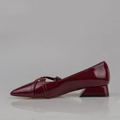 Trend Adımlar Bordo Rugan Kadın Oxford Ayakkabı - 3