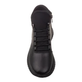 Trend Adımlar Siyah Esnek Hakiki Deri Kadın Lastikli Yumuşak Bot thumbnail 6