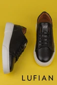 Lufian Siyah Tommy Erkek Deri Sneaker thumbnail 4