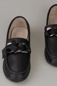 Trend Adımlar Siyah Fiyonk Detaylı Kadın Loafer Ayakkabı - 3