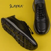Slayka Siyah AeroFlex Hakiki Deri Erkek Casual Ayakkabı - 6