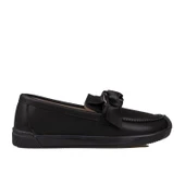 Trend Adımlar Siyah Fiyonk Detaylı Kadın Loafer Ayakkabı - 2
