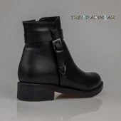Trend Adımlar Siyah Suni Deri Ferro Kadın Casual Bot - 4